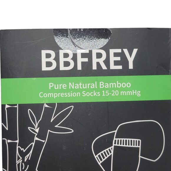 BBFrey Natural Bamboo Compression Socks 15-20 mmHg 6 Pairs Plastic-Free Hypoall - Picture 6 of 9